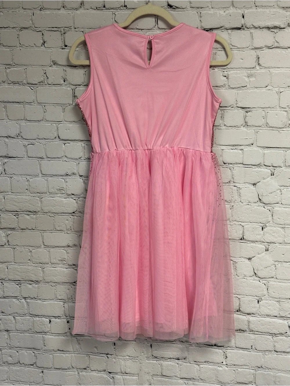wonder nation Pink Sequin Tulle Party Dress for Girls Size XXL (18)